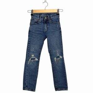 Old Navy Kids Jeans Slim Distressed Knee 360 Stretch Blue Denim Size 6